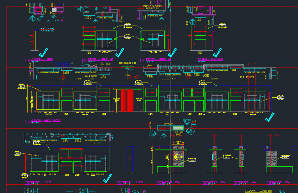 Use special marks to navigate a CAD drawing