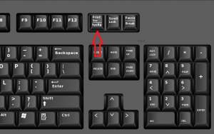 Keyboard with Print Screen button noted